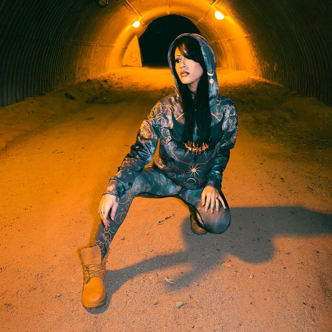 Dragon Rider Drop Shoulder Crop Hoodie