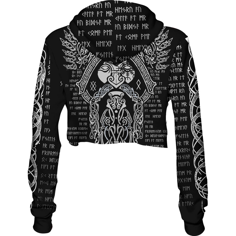 Viking Prayer Crop Hoodie