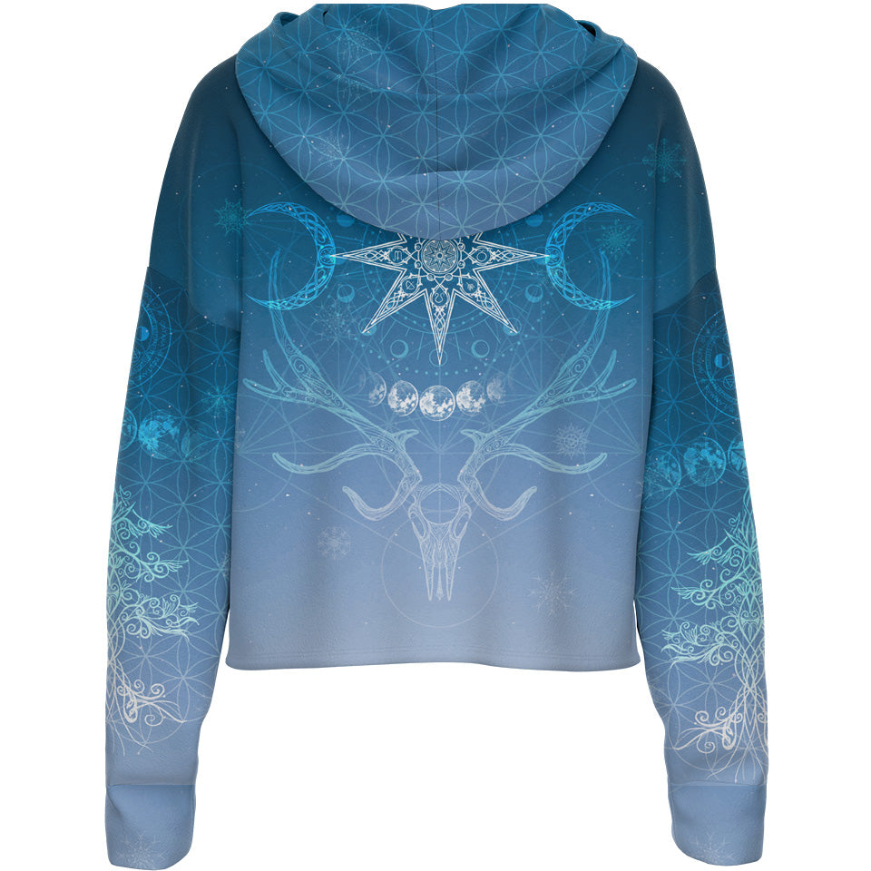 Yule Drop Shoulder Crop Hoodie