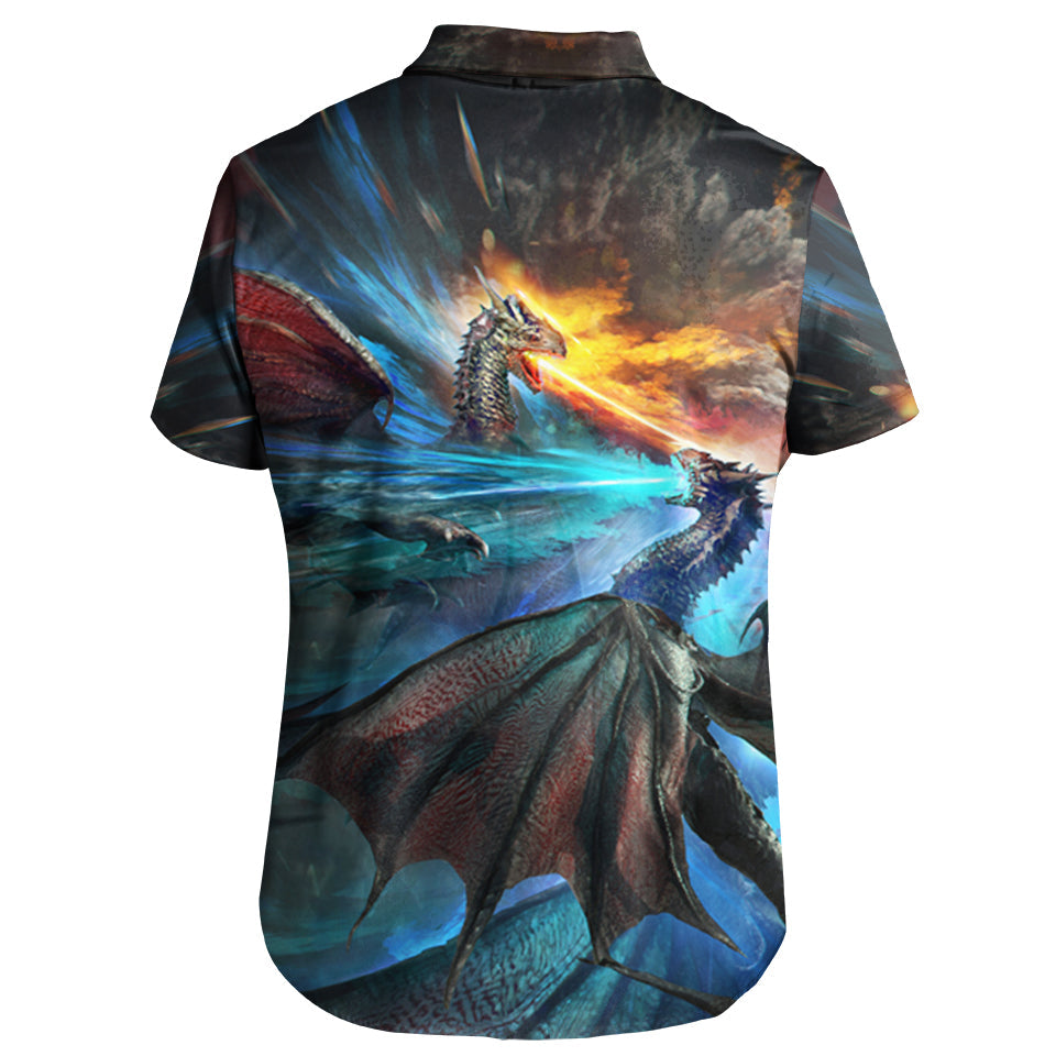 Button Up Shirt Fire and Ice Dragons Button Up Shirt