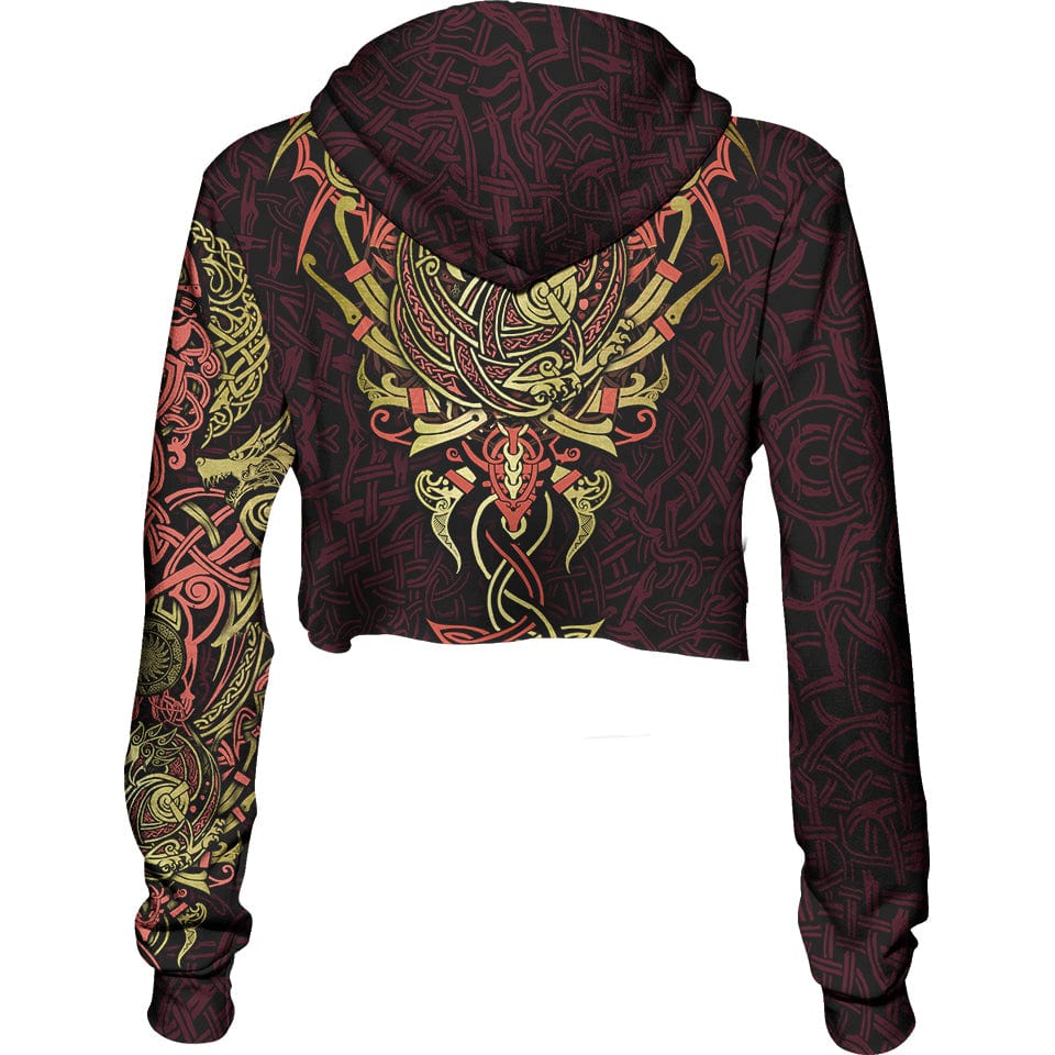 Crop Hoodie War Raven Crop Hoodie