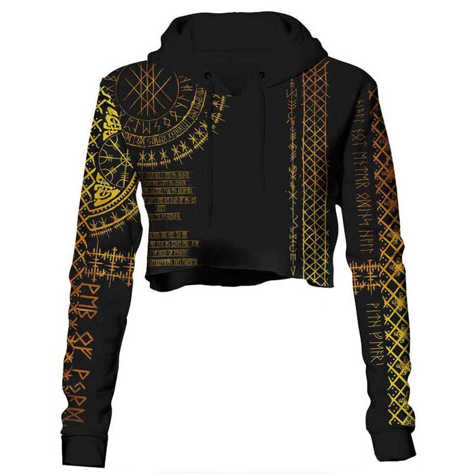 Gold crop top hoodie sale