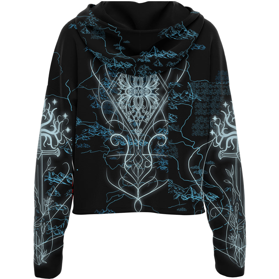 Drop Shoulder Crop Hoodie Elven Drop Shoulder Crop Hoodie - Fantasy Edition