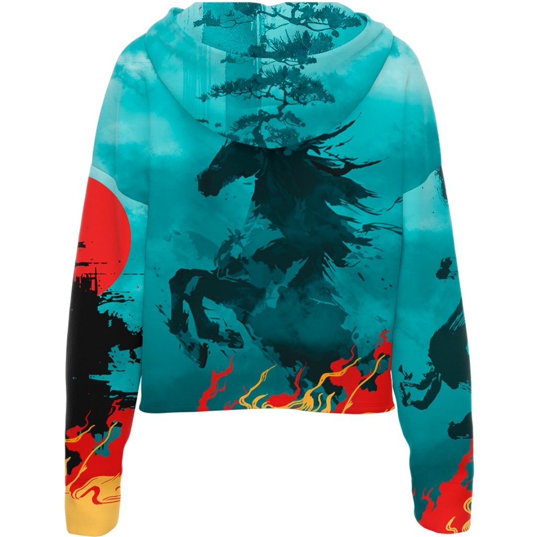 Drop Shoulder Crop Hoodie Flamebound Drop Shoulder Crop Hoodie