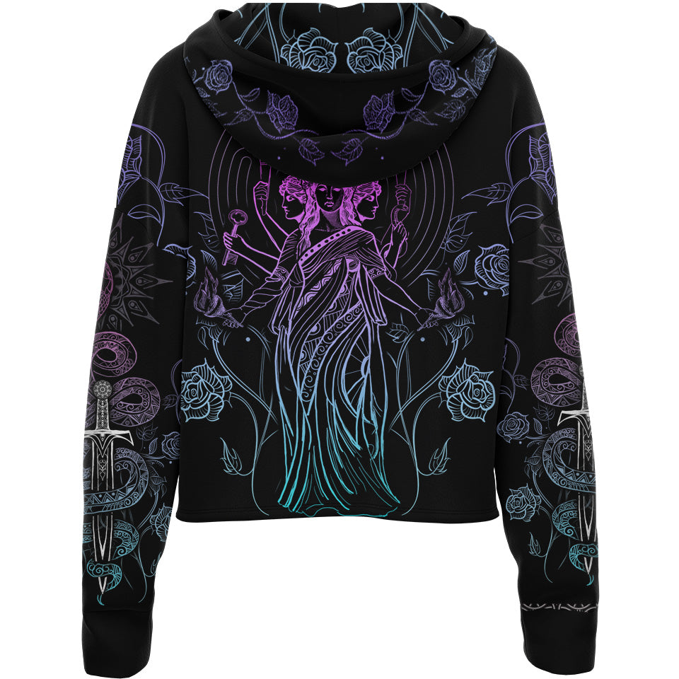 Drop Shoulder Crop Hoodie Hecate Drop Shoulder Crop Hoodie - Limited