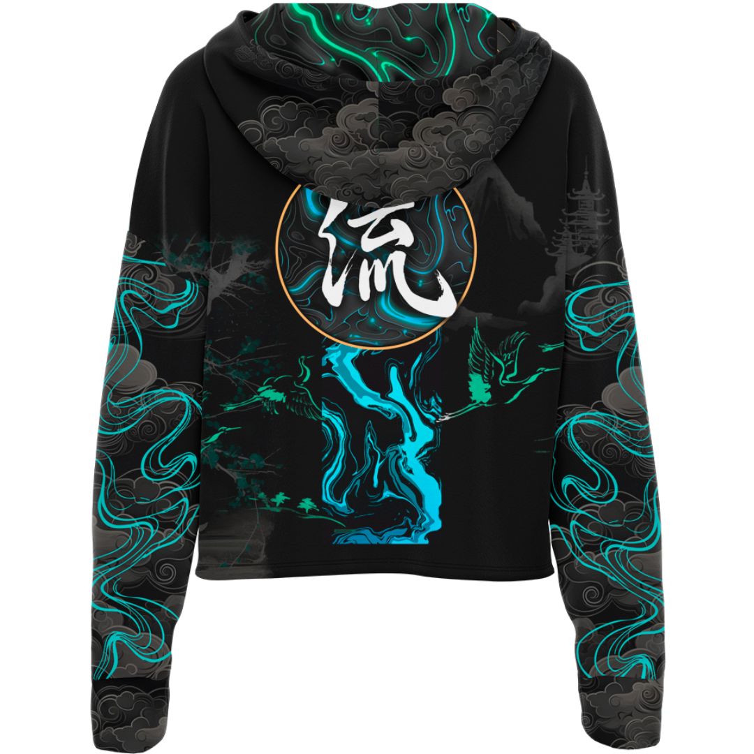 Drop Shoulder Crop Hoodie Suminagashi Special Edition Drop Shoulder Crop Hoodie