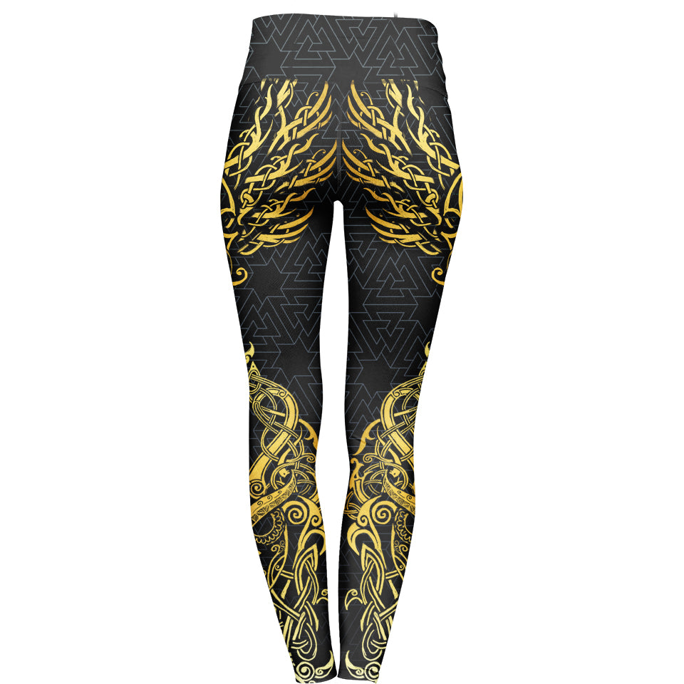 High Waisted Leggings Valkyries of Valhalla High Waisted Leggings - Gold Edition