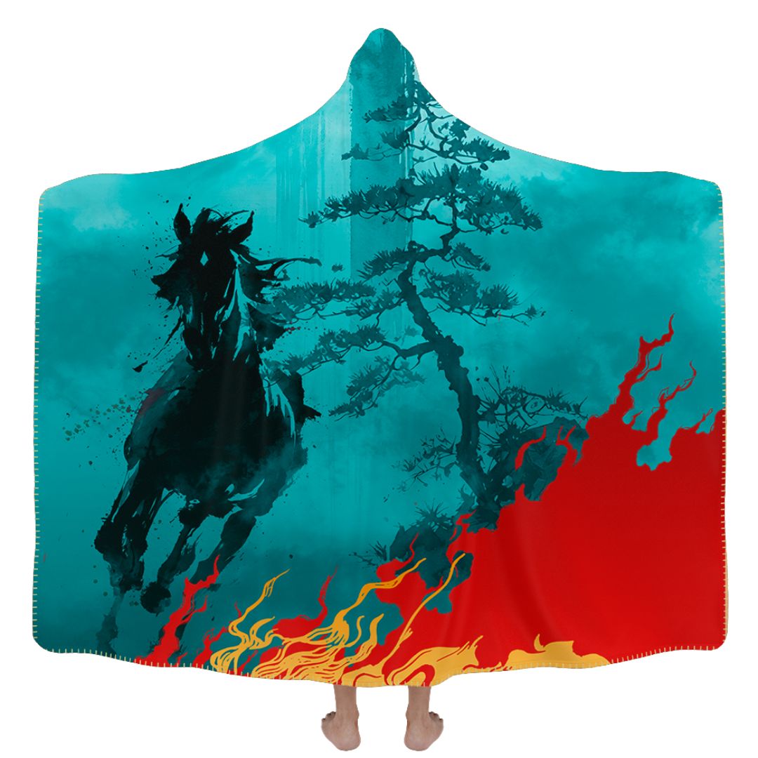Hooded Blanket Adult-60x80 / Premium Sherpa Flamebound Hooded Blanket HORSE_HOODED-BLANKET-60x80-SHERPA