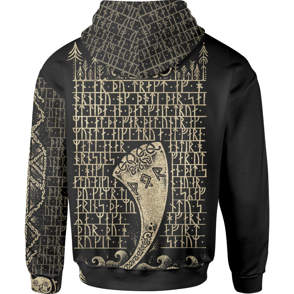 Hoodie Runes of Thor Pullover Hoodie - Stone Edition