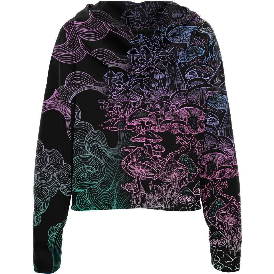 Elder Veil Drop Shoulder Crop Hoodie
