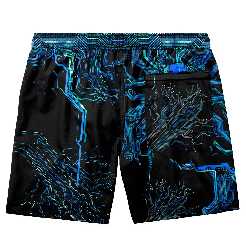 Swim Trunks Cyber Skull Swim Trunks