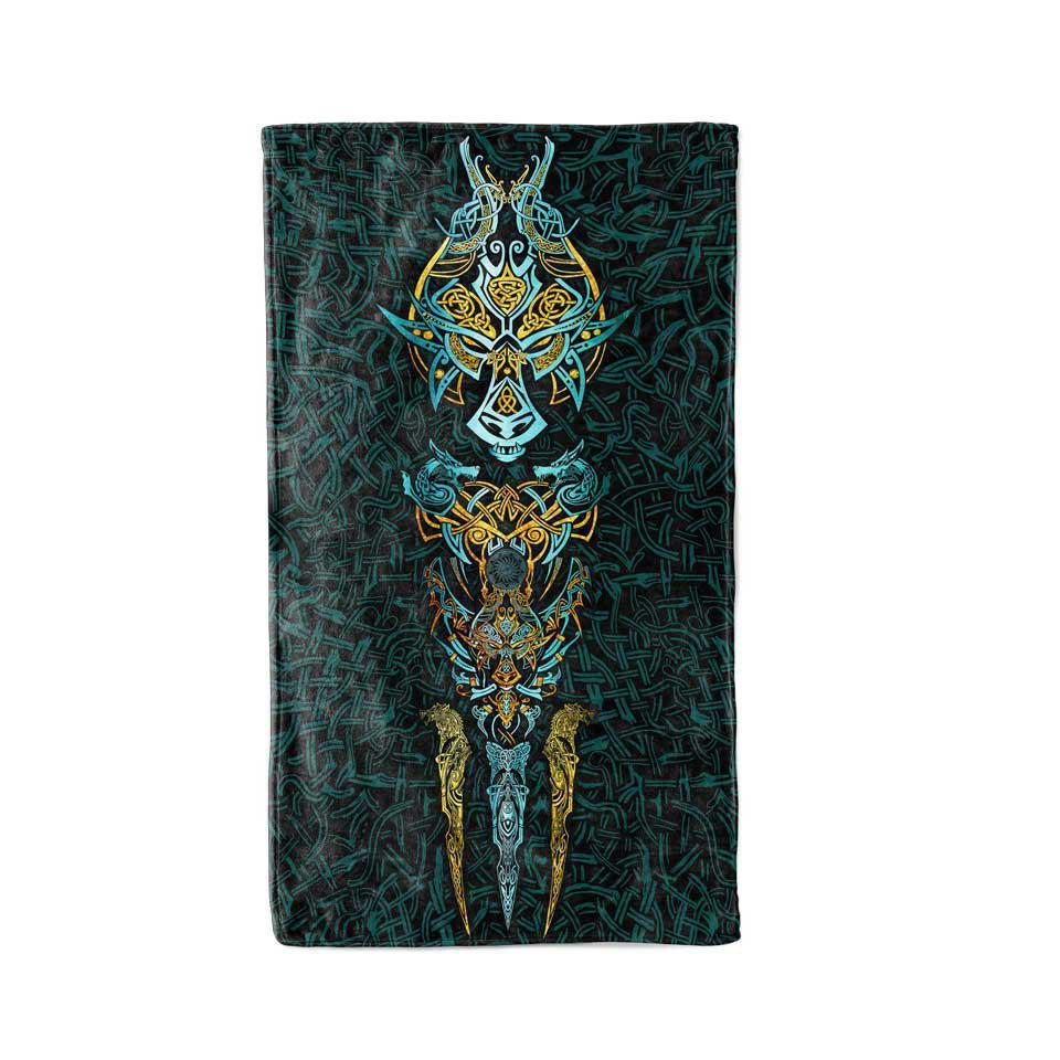 Beach Towel 30x60 Fenrir Beach Towel FENRIR-GREEN_BEACH-TOWELS_30x60