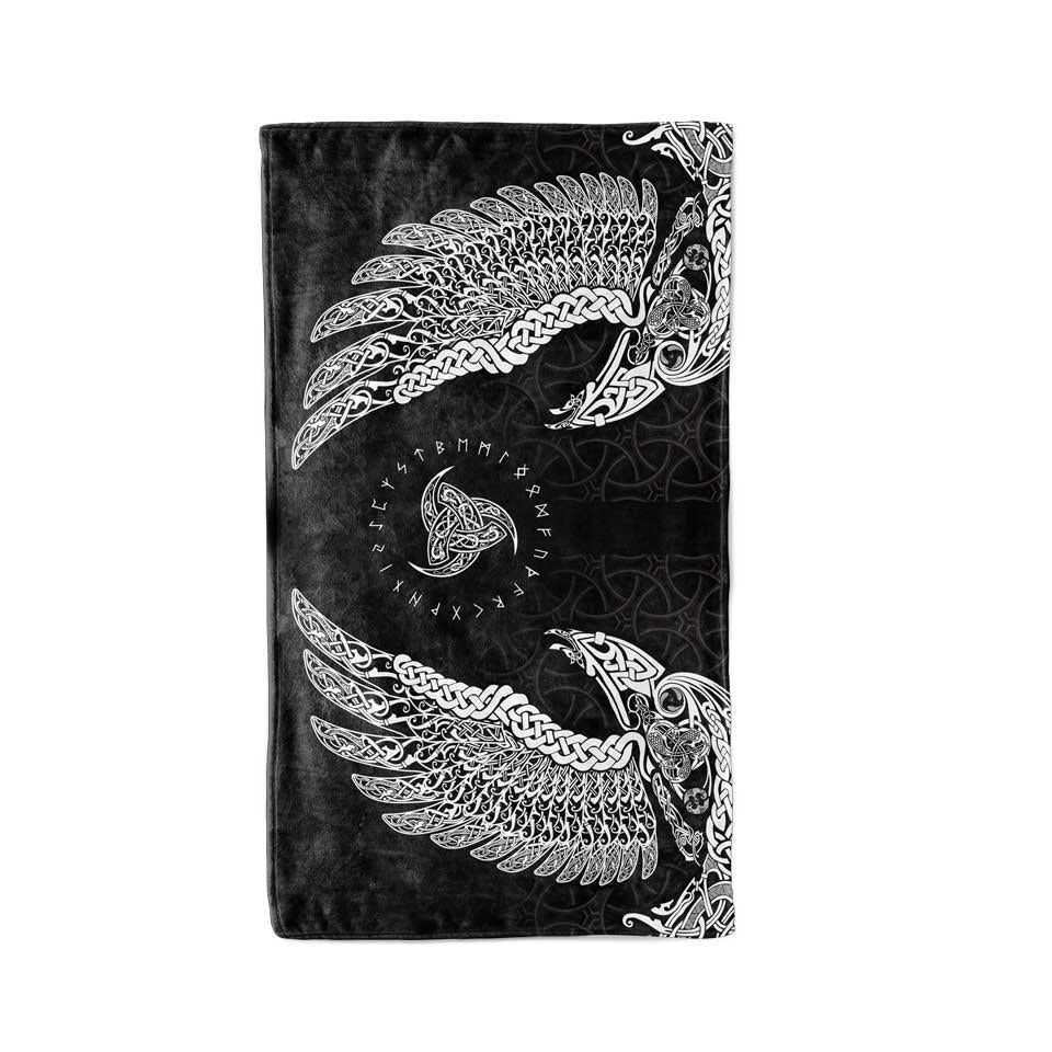 Beach Towel 30x60 Muninn Beach Towel MUNNIN-WHITE_BEACH-TOWELS_30x60