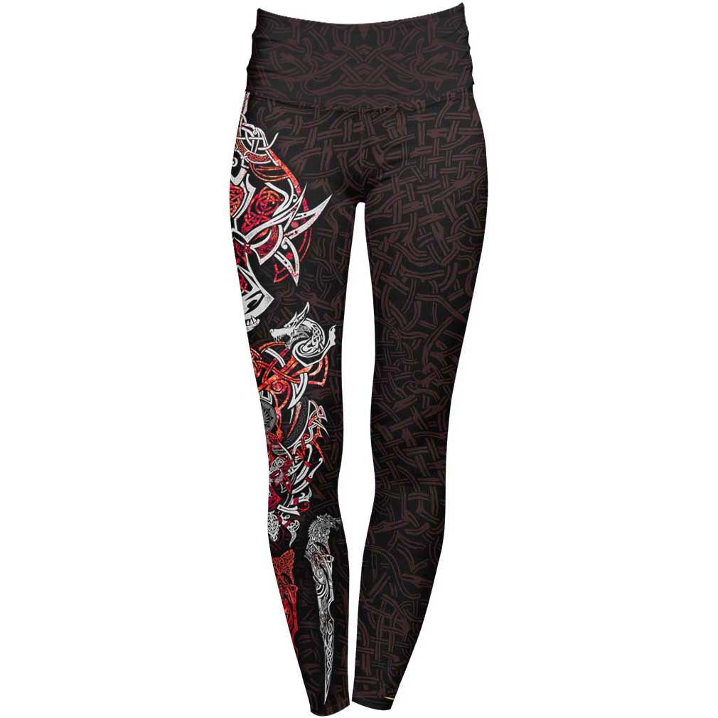 Fenrir High Waisted Leggings - Red Edition