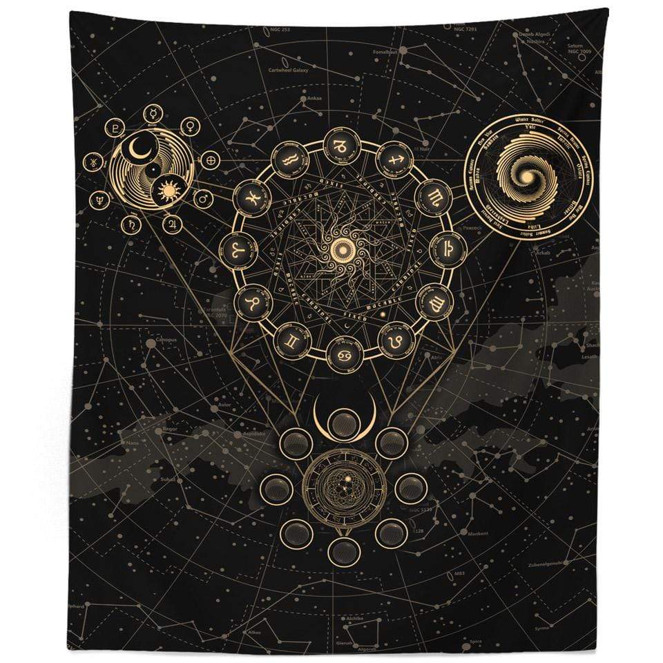 Wall Tapestry 60x80 / Gold Sky Signs Wall Tapestry SKYSIGNS-BROWN_TAPESTRY-60x80