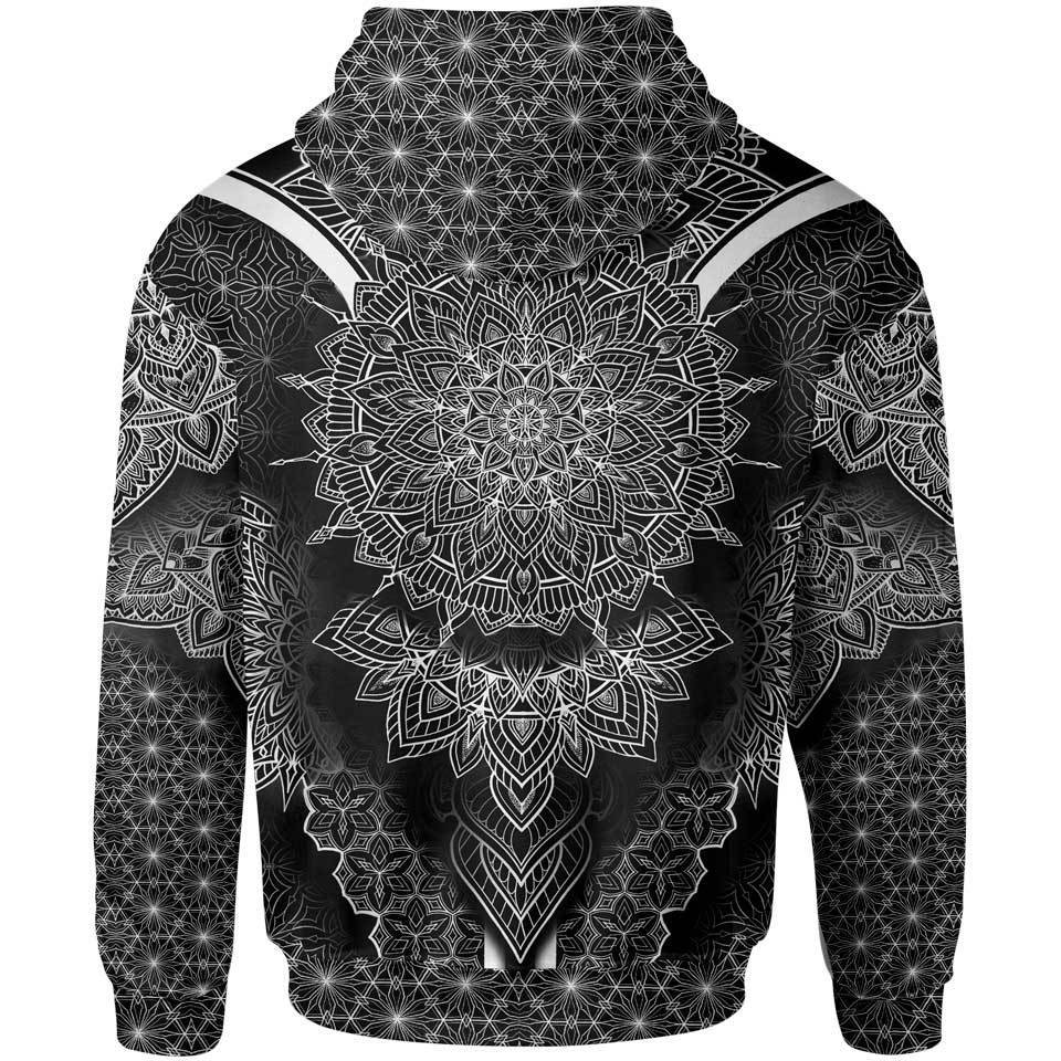 Zip-Hoodie Blackout Mandala Zip Hoodie