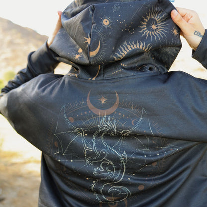 Dragon Luna Drop Shoulder Crop Hoodie