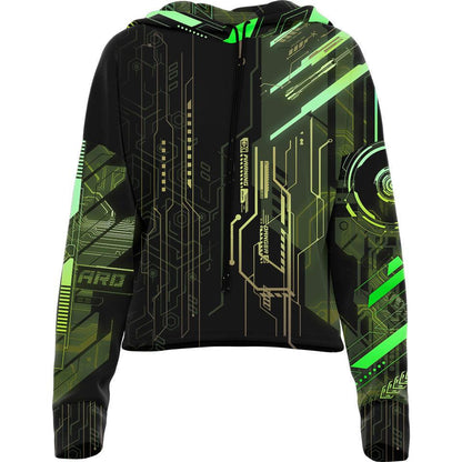 Protocol Zero Drop Shoulder Crop Hoodie - Biocore Edition