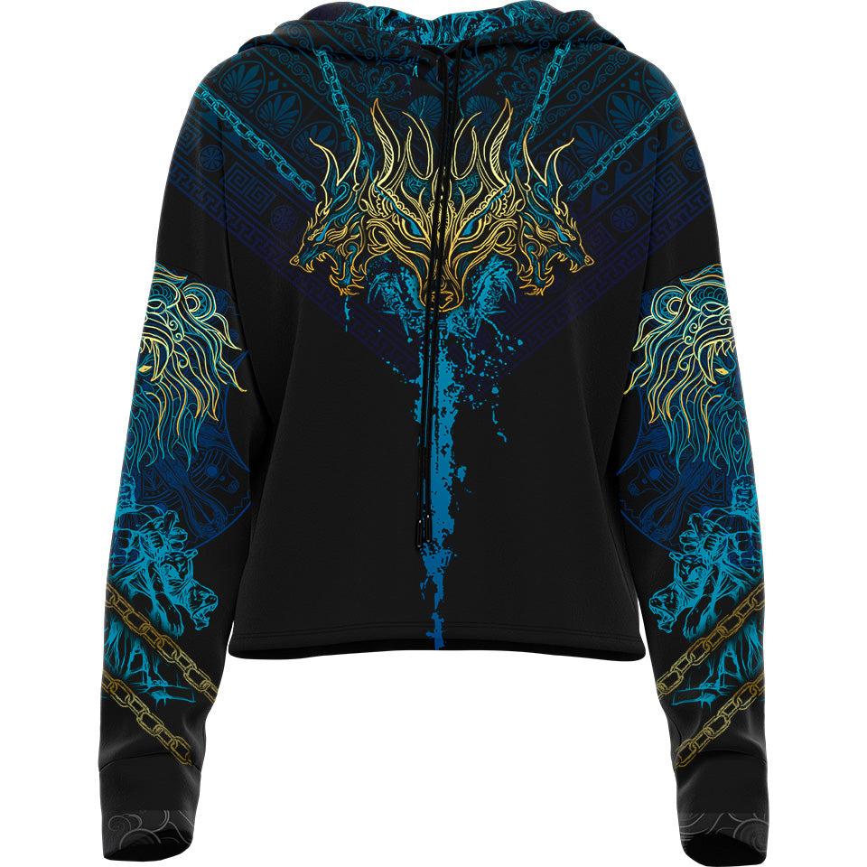 Cerberus Drop Shoulder Crop Hoodie