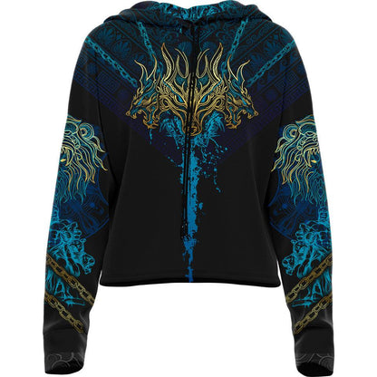 Cerberus Drop Shoulder Crop Hoodie