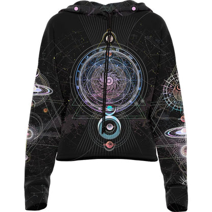 Cosmos Drop Shoulder Crop Hoodie