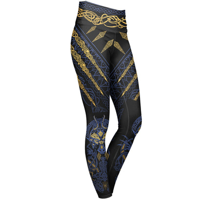 Fenrir's Wrath High Waisted Leggings - Blue Edition