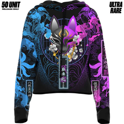 Kitsune Drop Shoulder Crop Hoodie - Ameratsu Edition - Ultra Rare - 50 Unit Release