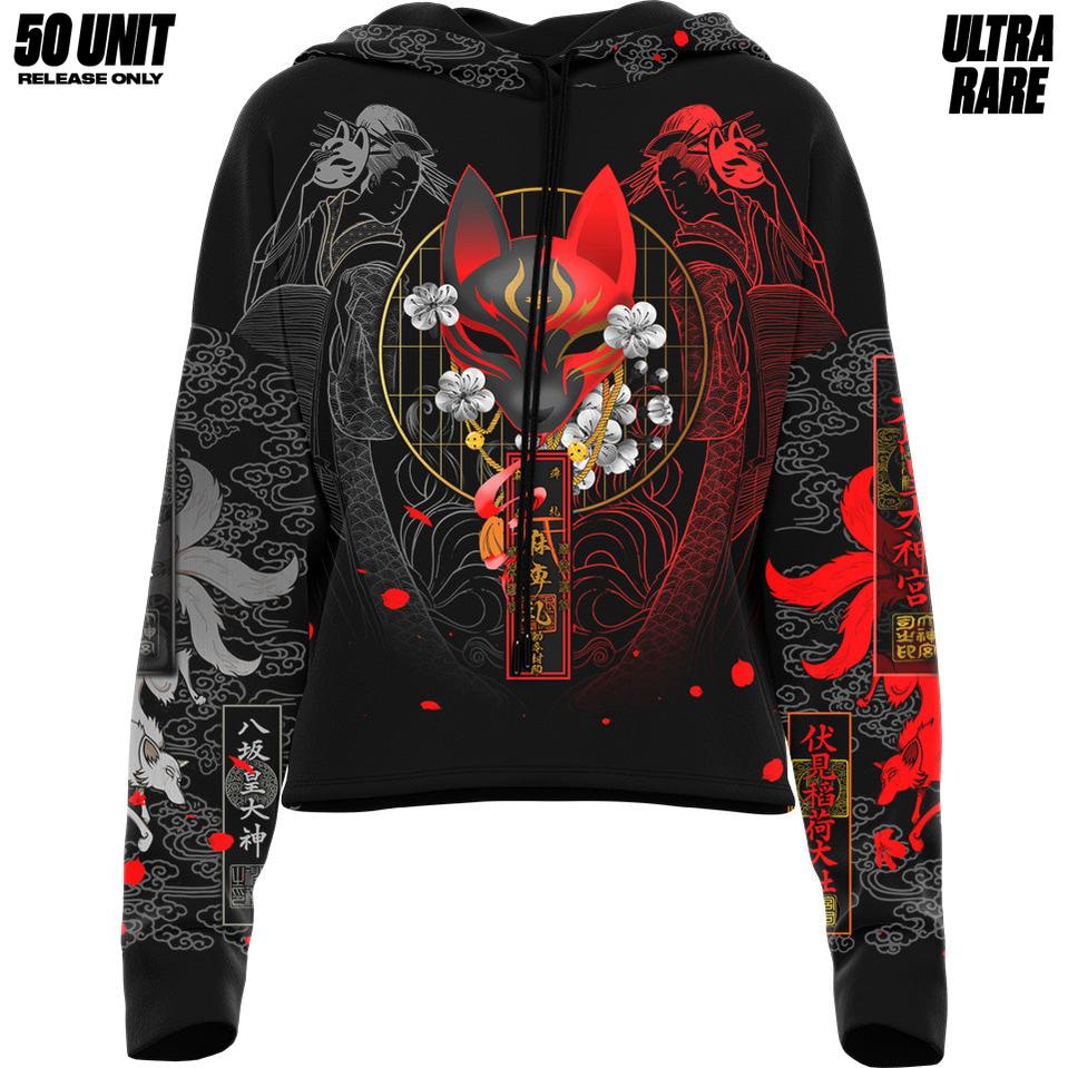 Kitsune Drop Shoulder Crop Hoodie - Bijuu Edition - Ultra Rare - 50 Unit Release