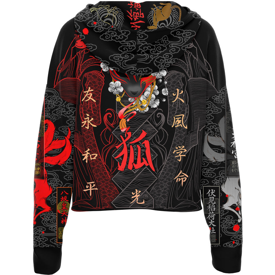 Kitsune Drop Shoulder Crop Hoodie - Bijuu Edition - Ultra Rare - 50 Unit Release