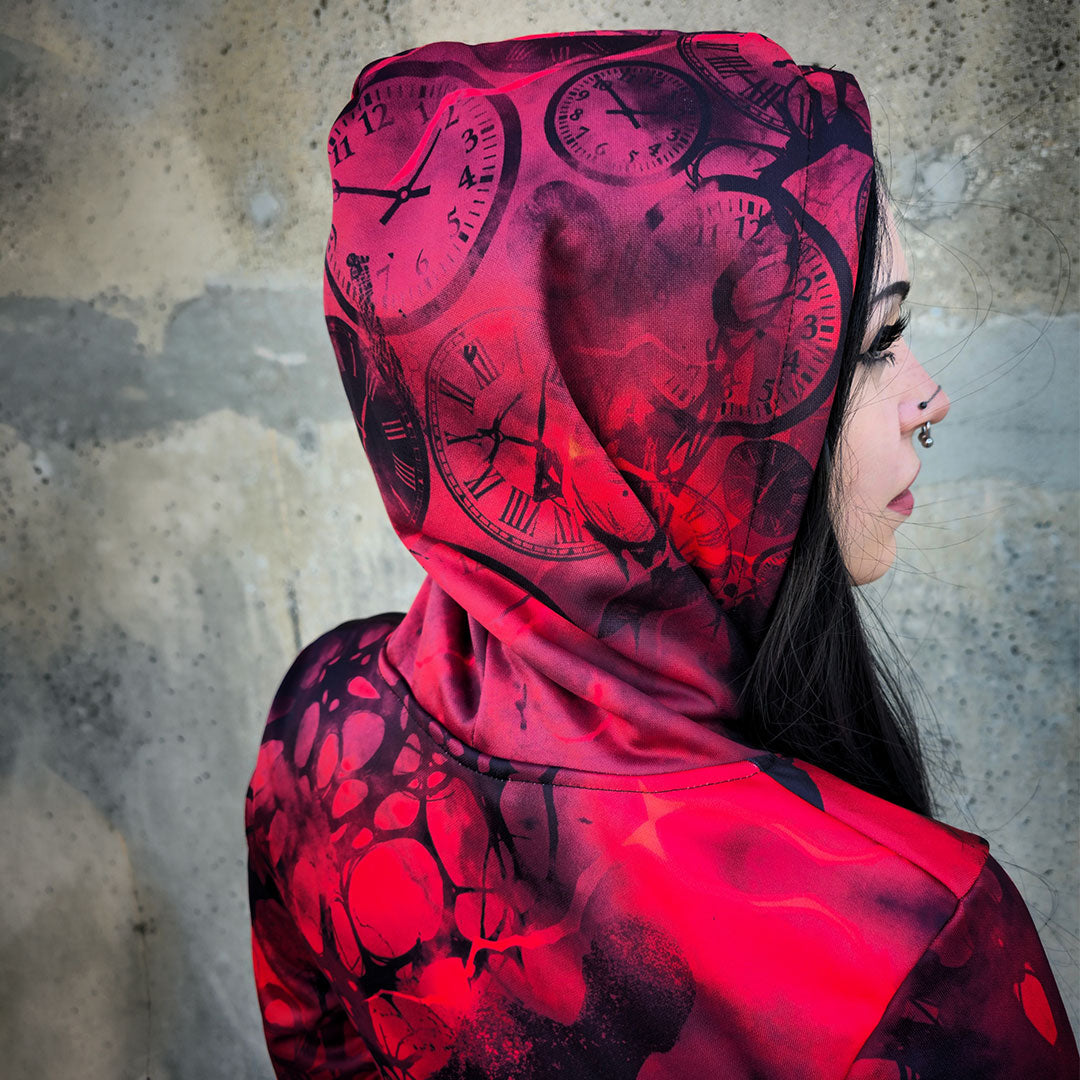 Viscera Drop Shoulder Crop Hoodie