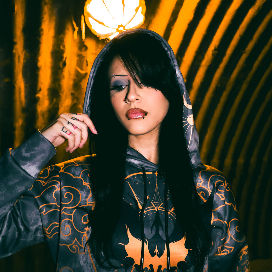 Dragon Rider Drop Shoulder Crop Hoodie