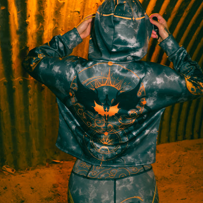 Dragon Rider Drop Shoulder Crop Hoodie