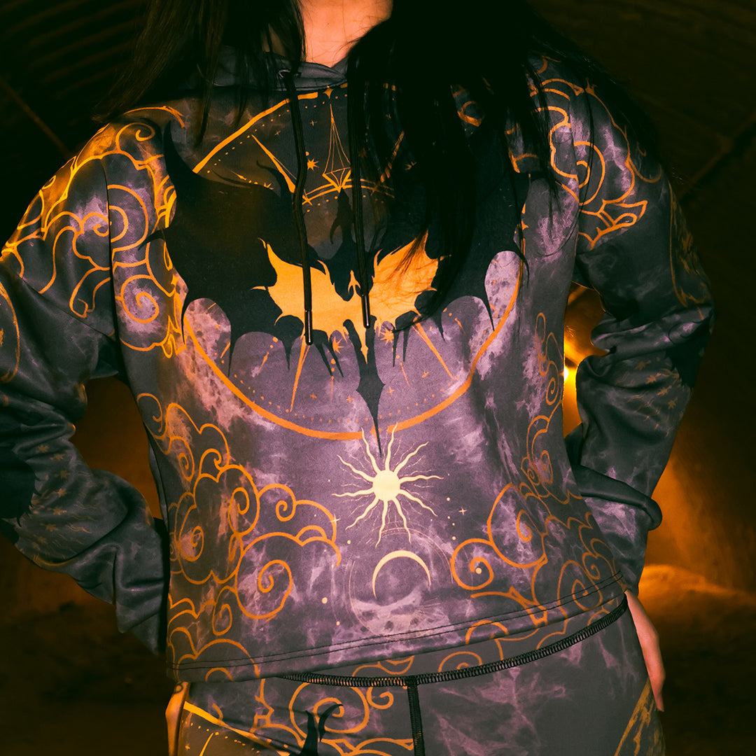 Dragon Rider Drop Shoulder Crop Hoodie