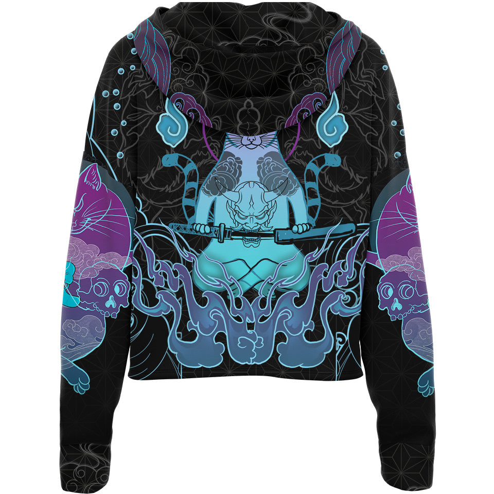 Nekomata Drop Shoulder Crop Hoodie