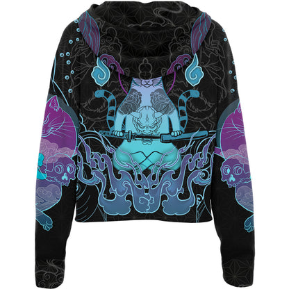 Nekomata Drop Shoulder Crop Hoodie