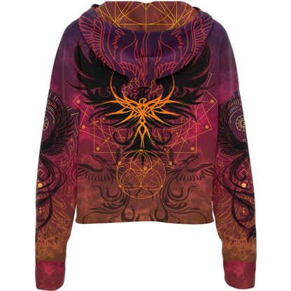 Phoenix Drop Shoulder Crop Hoodie