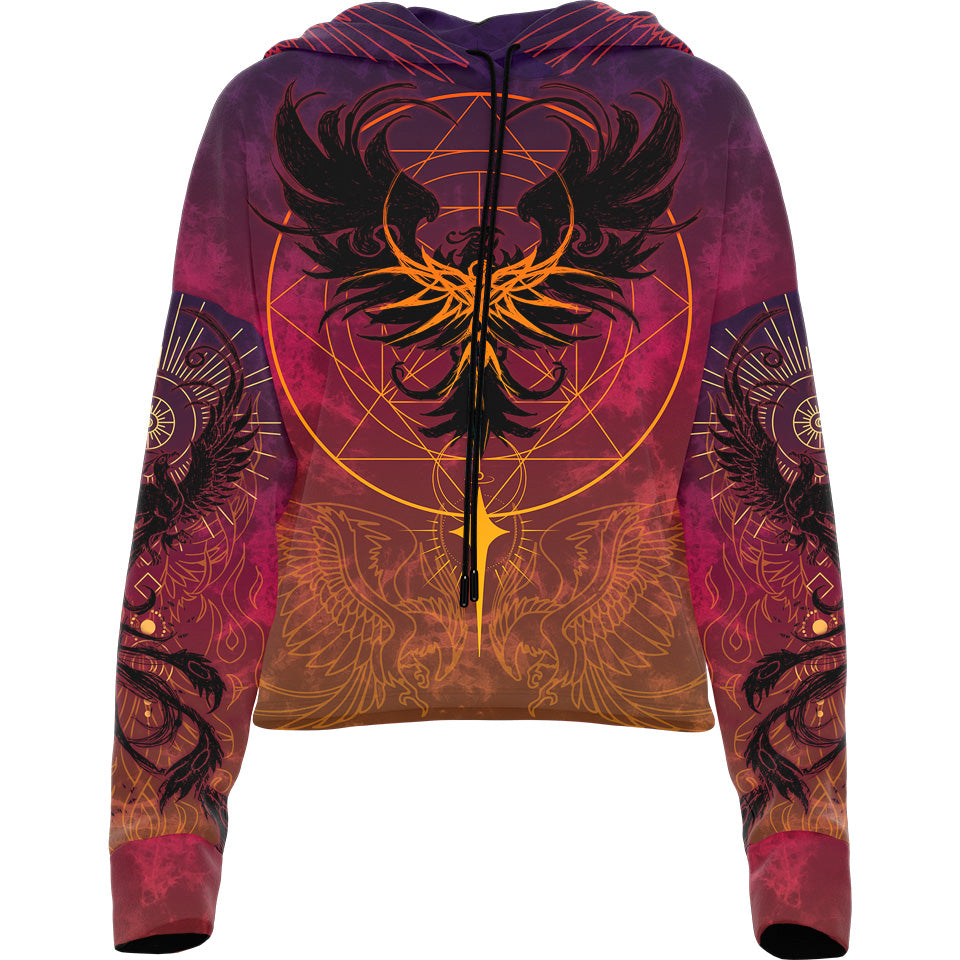 Phoenix Drop Shoulder Crop Hoodie