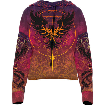 Phoenix Drop Shoulder Crop Hoodie