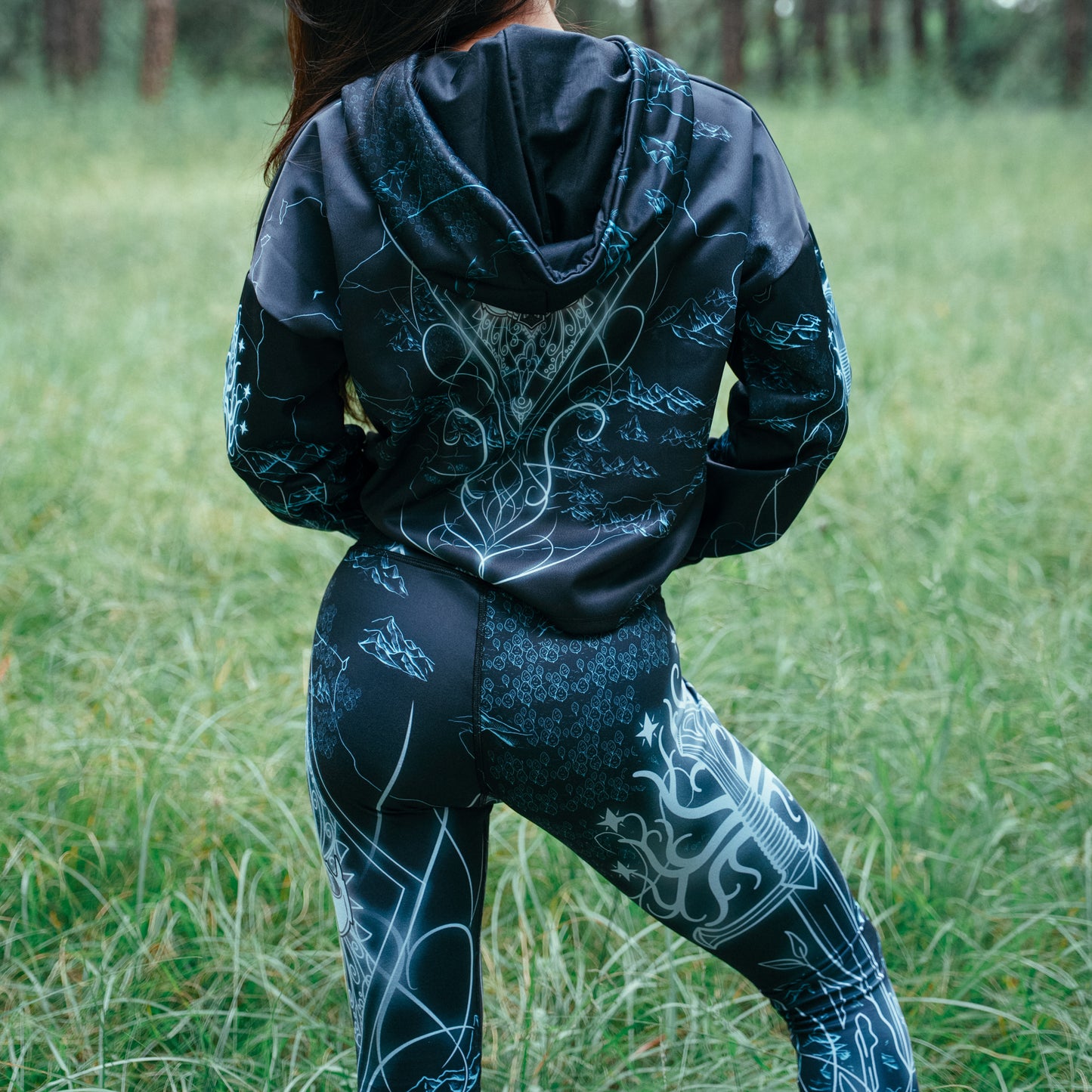 Elven Drop Shoulder Crop Hoodie - Fantasy Edition