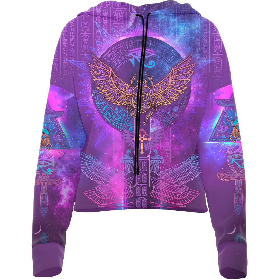 Egyptian Scarab Special Edition Drop Shoulder Crop Hoodie