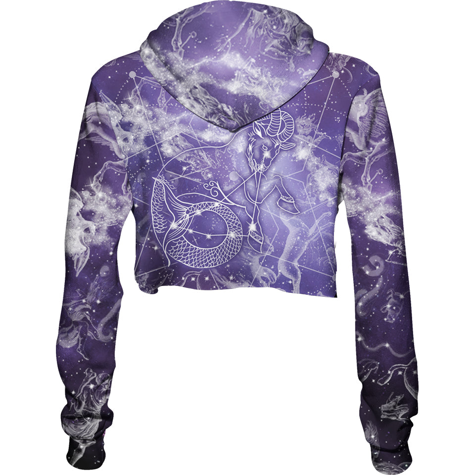 Galaxy crop 2024 top hoodie