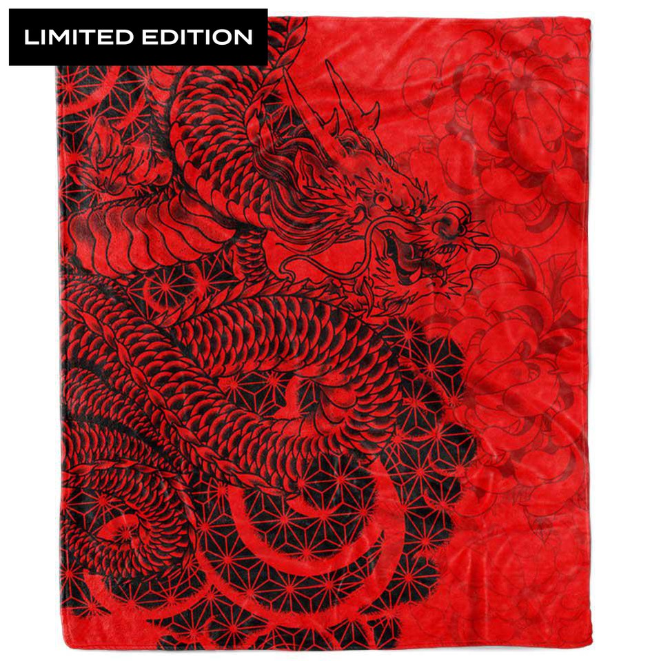 Blanket 50x60 / MicroFleece Ryu Blanket - Limited DRAGON-RED_BLANKET-50x60