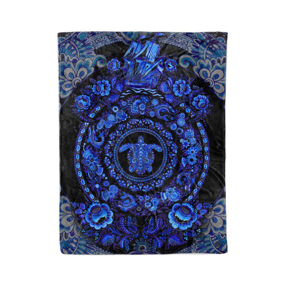 Blanket Adult-60x80 / Premium Sherpa / Black Delft Ocean Blanket DELFT-OCEAN-BLACK_BLANKET_60x80-SHERPA