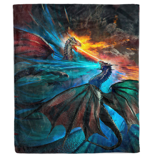 Blanket Adult-60x80 / Premium Sherpa Fire and Ice Dragons Blanket FIREICE_BLANKET_60x80-SHERPA