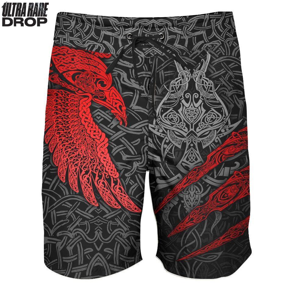 Boardshorts SM / 18 Inch Dual Ascent (Rupture) Ultra Rare Boardshorts - Only 300 Units Across All Styles MUNNIN-FNR-RED_BOARDSHORTS-18_SM