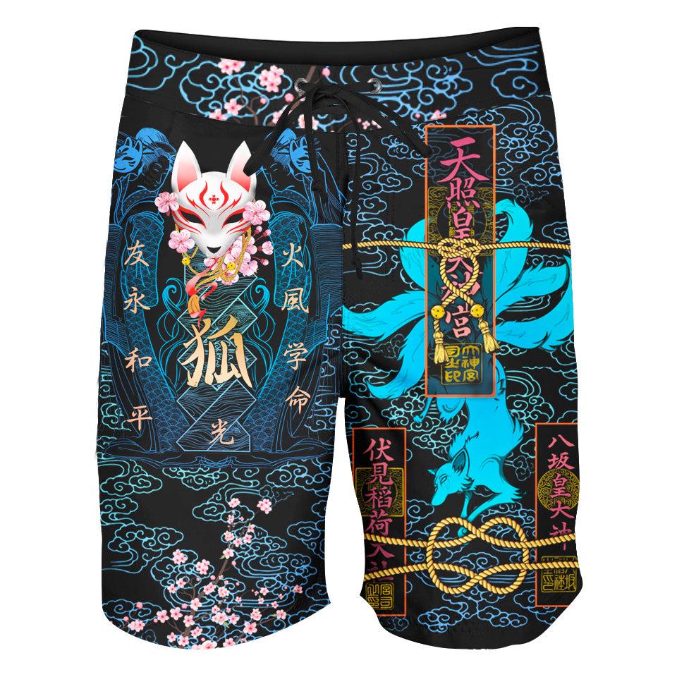 Boardshorts SM / 18 Inch Kitsune Boardshorts - Blue Edition KITSUNE-BLUE_BOARDSHORTS-18_SM