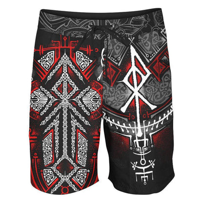 Boardshorts SM / 18 Inch Runes of Loki Boardshorts - Red Edition RULO_BOARDSHORTS-18_SM