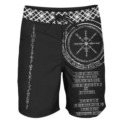 Boardshorts SM / 18 Inch Viking Runes Boardshorts - Black Edition RUNIC_BOARDSHORTS-18_SM