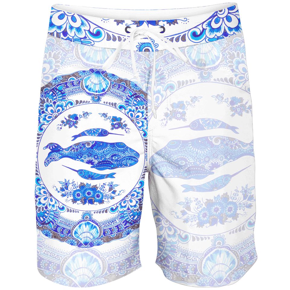 Boardshorts SM / 18 Inch / White Delft Ocean Boardshorts DELFT-OCEAN-WHITE_BOARDSHORTS-18_SM