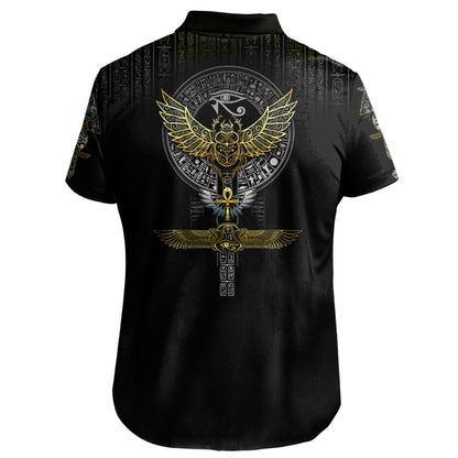 Button Up Shirt Egyptian Scarab Button Up Shirt
